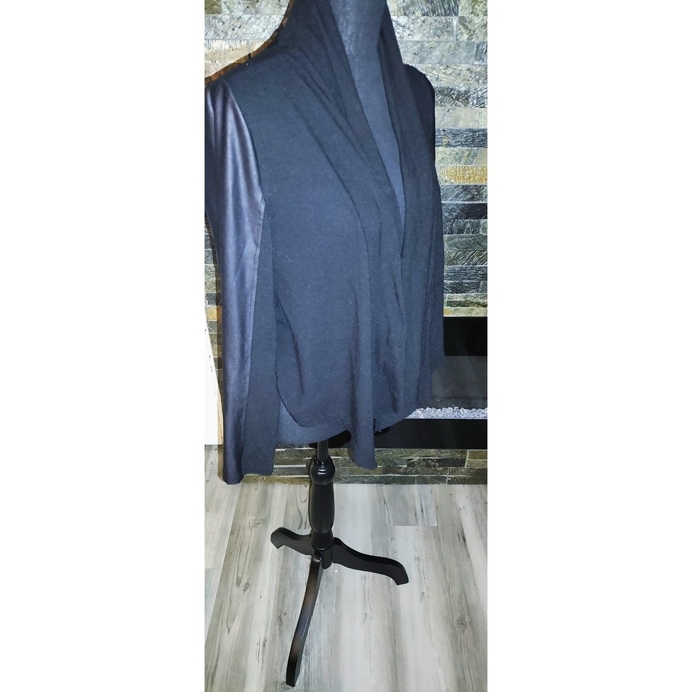 Shinestar Faux Leather and Knit Cardigan Size M